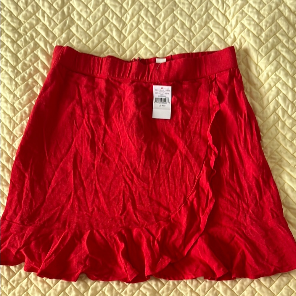 American Eagle Outfitters Vibrant Red Mini Skirt